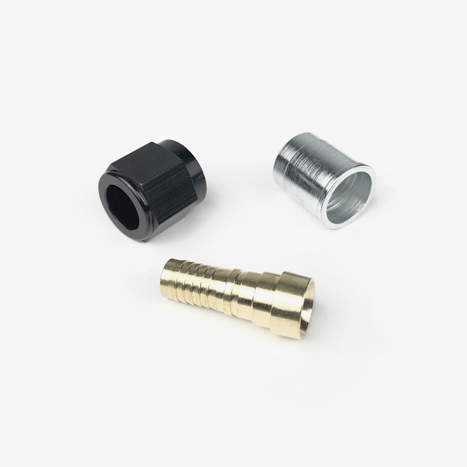 6AN Crimp Collar, Hose Insert & Swivel Nut