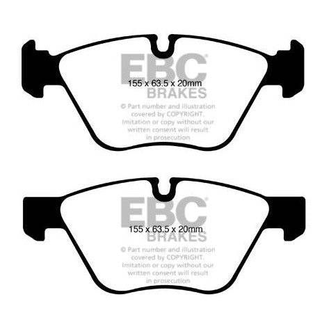 EBC BMW E81 E82 E87 E88 Redstuff Sport Front Brake Pads - ATE Caliper (Alpina D3, 123i & 130i)