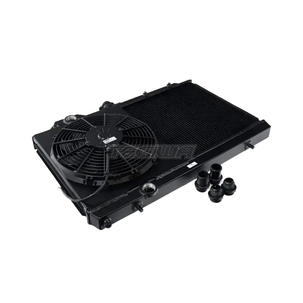 CSF Alloy Aluminium Radiator Mitsubishi Evo 7/8/9 - Full Size Slim Radiator Inc Fan & Shroud - Black