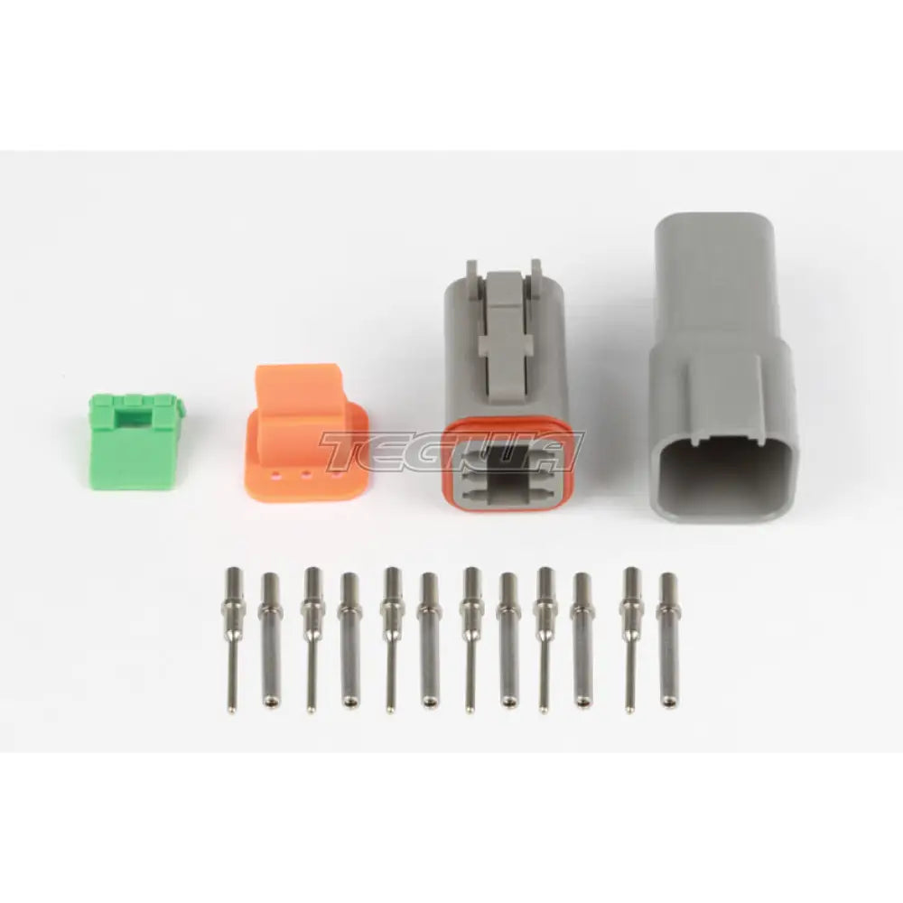 Haltech Plug and Pins Only - Matching Set of Deutsch DT-6 Connectors (DT06-6S + DT04-6P) - (13 Amp)
