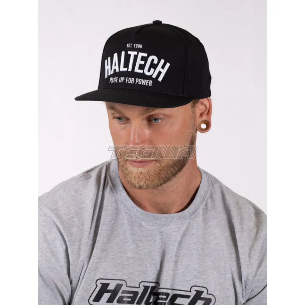Haltech Snapback Black with White Text