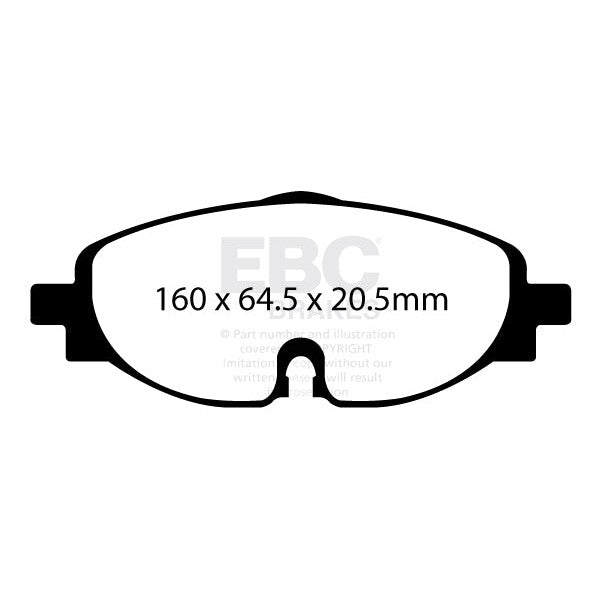EBC Audi Volkswagen Yellowstuff Street and Track Front Brake Pads - TRW Caliper (Inc. 8X A1, 8V A3, MK7 Golf & T-Roc)