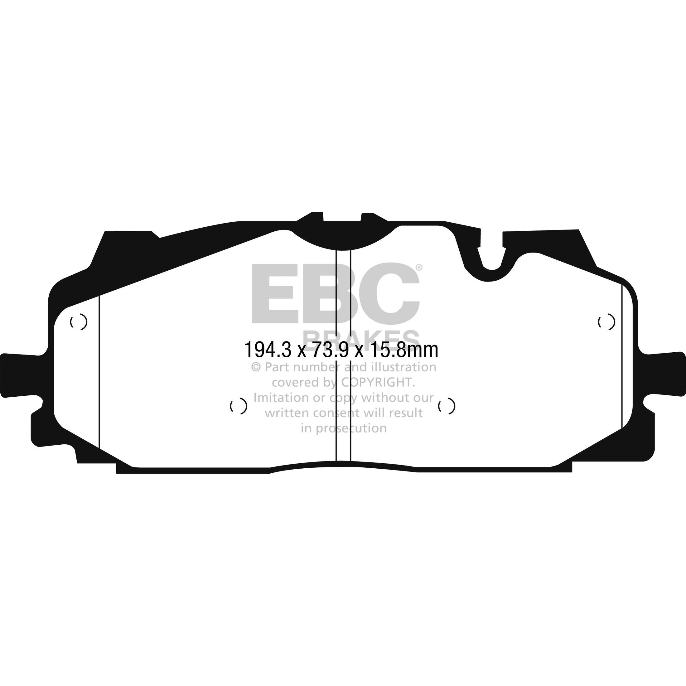 EBC Audi Volkswagen Yellowstuff Street and Track Front Brake Pads - Akebono Caliper (Inc. C8 A6, D5 A8, 4M Q7 & CR Touareg)
