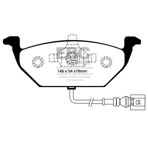 EBC Audi Volkswagen Yellowstuff Street and Track Front Brake Pads - VW Caliper (Inc. 8X A1, 8Z A2, MK4 Golf & 9N Polo)