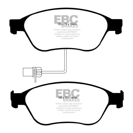 EBC Audi Volkswagen Yellowstuff Street and Track Front Brake Pads - ATE Caliper (D3 A8, C6 S6, D3 S8 & Phaeton)