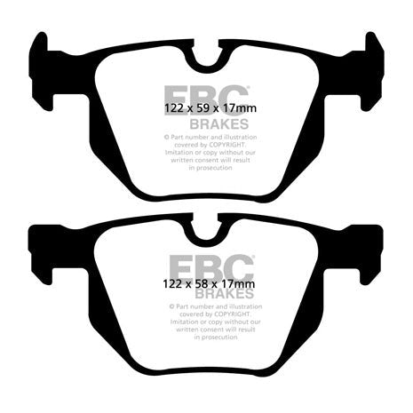 EBC BMW E60 E61 E63 E64 Yellowstuff Street and Track Rear Brake Pads - ATE Caliper (Inc. 520i, 530ix, 530i & 630i)