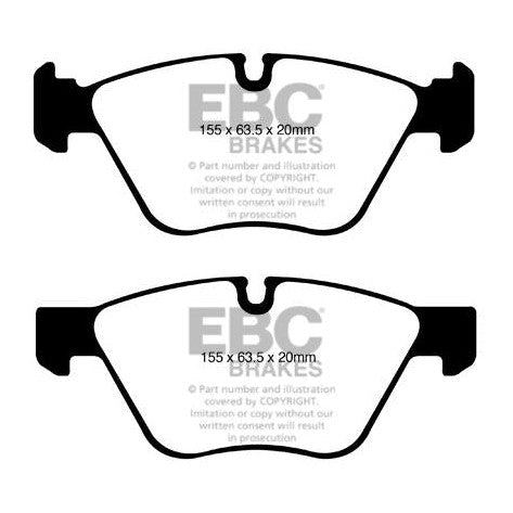 EBC BMW E81 E82 E87 E88 Bluestuff NDX Trackday Front Brake Pads - ATE Caliper (123i, 130i & Alpina D3)