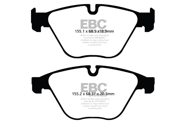 EBC BMW F10 F11 Yellowstuff Street and Track Front Brake Pads - ATE Caliper (Inc. 520i, 525i, 528i & 530i)
