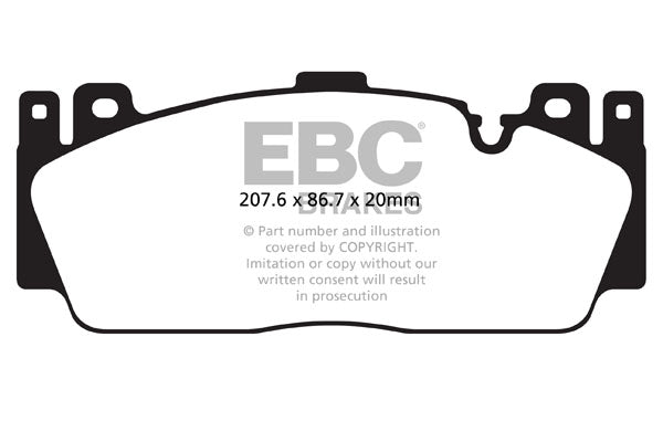 EBC BMW F87 F06 F10 F12 Yellowstuff Street and Track Front Brake Pads - Brembo Caliper (M2, M5 & M6)