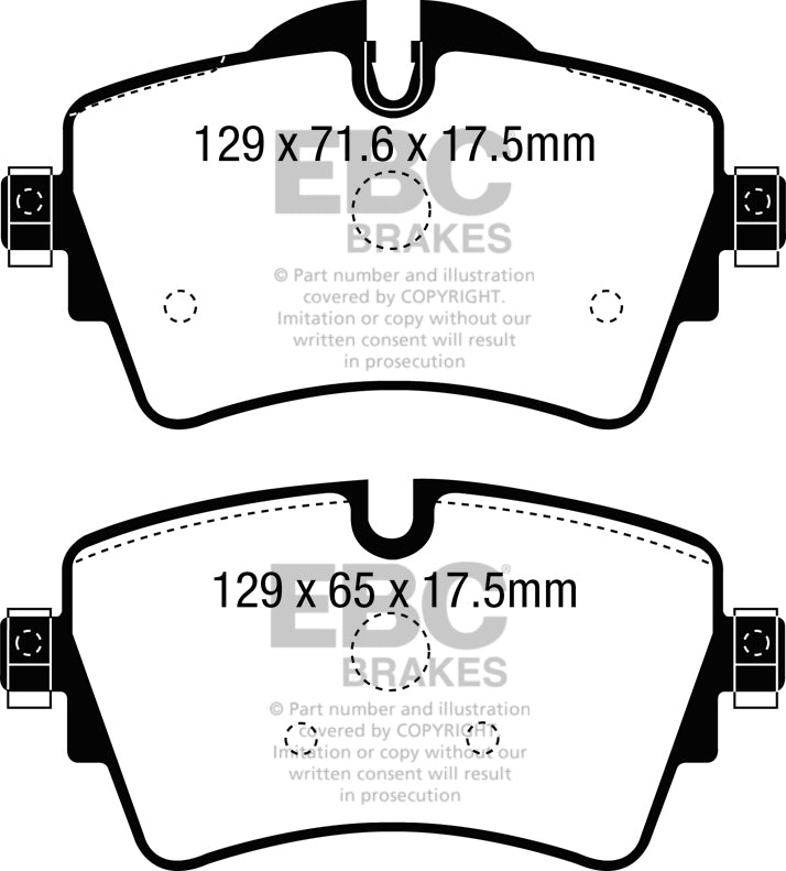 EBC BMW MINI Yellowstuff Street and Track Front Brake Pads - TRW Caliper (Inc. F45 218i, F46 216i, F55 Mini Cooper S & F54 Clubman)