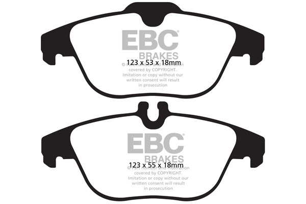 EBC Mercedes-Benz A/C207 X204 Yellowstuff Street and Track Rear Brake Pads - ATE Caliper (Inc. E500, E400, GLK350 & GLK320)