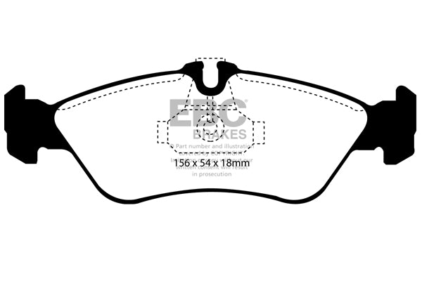 EBC Mercedes-Benz Volkswagen Yellowstuff Street and Track Rear Brake Pads - ATE Caliper (Inc. W461 290D, W463 G320, W463 G500 & D2 LT 35)