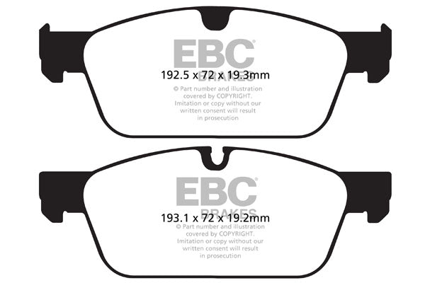 EBC Mercedes-Benz W/X166 C292 Yellowstuff Street and Track Front Brake Pads - ATE Caliper (Inc. GL500, GLE63 AMG, GLS500 & ML500)