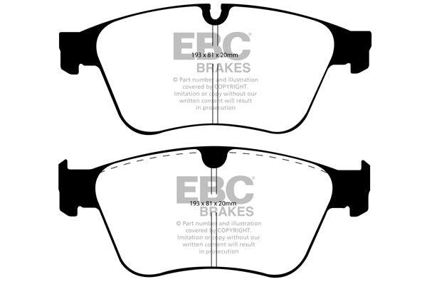 EBC Mercedes W164 W251 Yellowstuff Street and Track Front Brake Pads (ML63 AMG & R63 AMG) - ATE Caliper