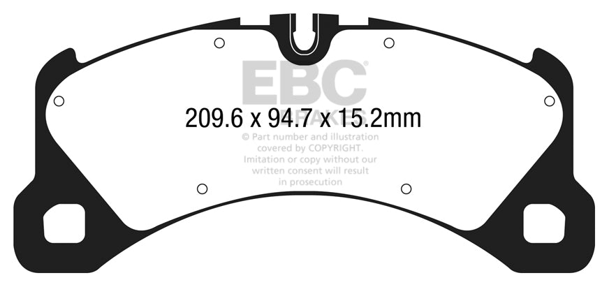 EBC Porsche 95B 971 Yellowstuff Street and Track Front Brake Pads - Brembo Caliper (Macan & Panamera)