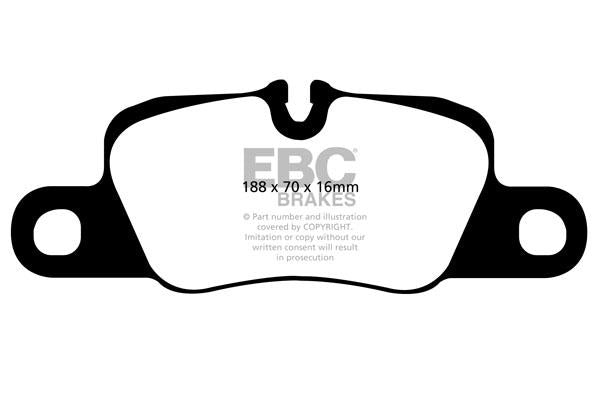 EBC Porsche 991 970 971 Bluestuff NDX Trackday Rear Brake Pads - Brembo Caliper (Inc. 911 Carrera S, 911 Carrera GTS, Panamera & Panamera GTS)