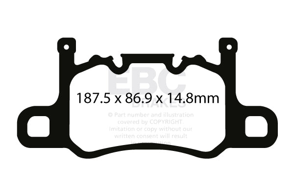 EBC Porsche 991 991/2 981 Yellowstuff Street and Track Rear Brake Pads - Brembo Caliper (Inc. 911 GT3, 911 GT3 RS, 911 Turbo S & Cayman GT4)
