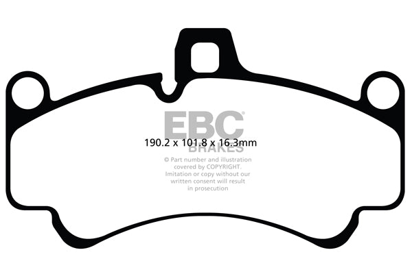 EBC Porsche 996 997 Yellowstuff Street and Track Front Brake Pads - Brembo Caliper (Inc. 911, 911 Turbo S, 911 GT2 & 911 GT3)