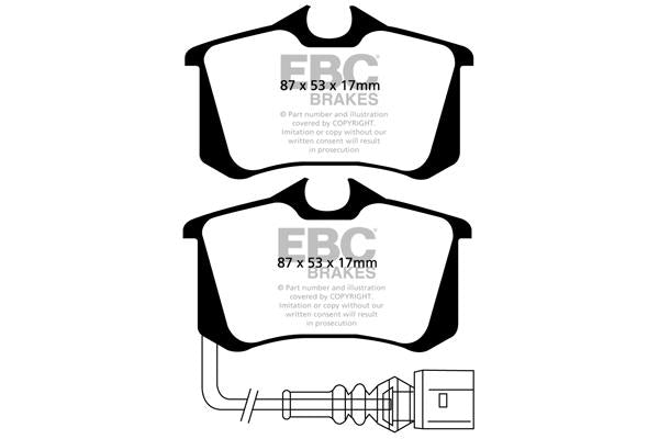 EBC Seat Skoda Volkswagen Orangestuff Race Rear Brake Pads - ATE Caliper (Inc. 6L Ibiza, Altea, 1Z Octavia & MK6 Golf)