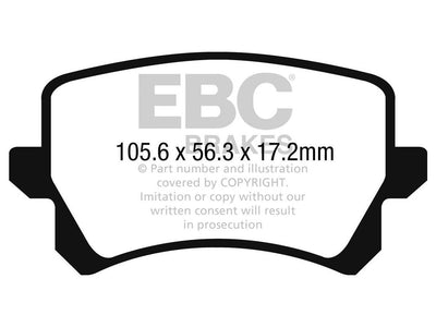 EBC Audi 8U RSQ3 Redstuff Sport Rear Brake Pads - TRW Caliper