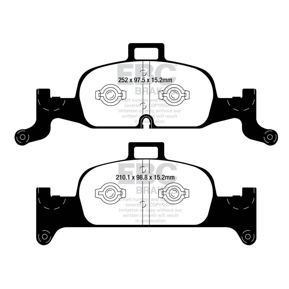 EBC Audi B9 A4 Redstuff Sport Front Brake Pads - ATE Caliper