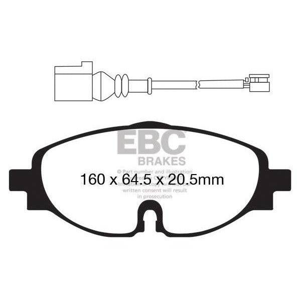 EBC Audi Volkswagen Redstuff Sport Front Brake Pads - TRW Caliper (Inc. 8S TT, 8V A3, MK7 Golf GTI & B8)