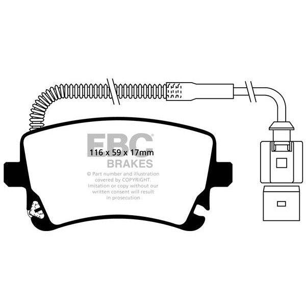 EBC Audi Volkswagen Redstuff Sport Rear Brake Pads - TRW Caliper (Inc. C6 A4, D3 A8, B7 RS4 & Phaeton)