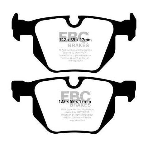 EBC BMW E60 E61 E63 E64 Redstuff Sport Rear Brake Pads - ATE Caliper (Inc. 520i, 530ix, 530i & 630i)