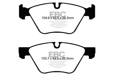 EBC BMW E81 E87 E60 E61 Redstuff Sport Front Brake Pads - ATE Caliper (Inc. 120i, 125i, 520i & 523i)