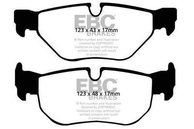 EBC BMW E81 E87 E90 E91 Redstuff Sport Rear Brake Pads - ATE Caliper (Inc. 130i, 318i, 320i & Alpina D3)