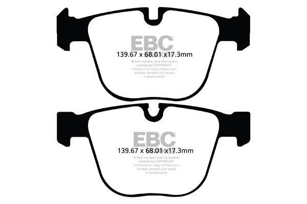 EBC BMW F01 F02 F04 F07 Redstuff Sport Rear Brake Pads - ATE Caliper (Inc. 520i GT, 550i GT, 760i & ActiveHybrid 7)