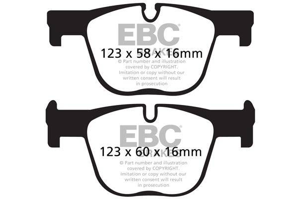 EBC BMW F30 F32 Redstuff Sport Rear Brake Pads - ATE Caliper (Inc. 330i, 335i, 340i & 435i)