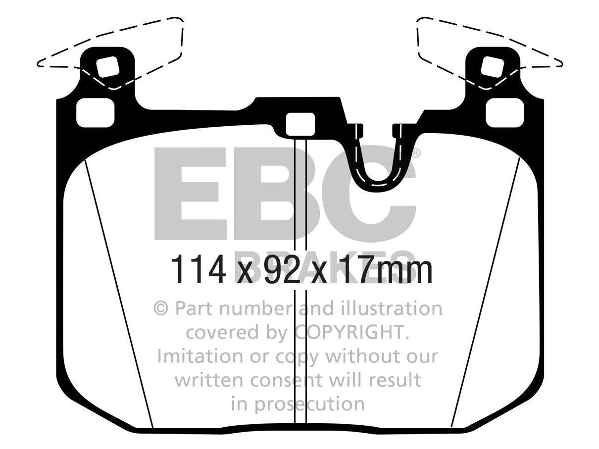 EBC BMW F80 F82 F87 Redstuff Sport Front Brake Pads - Brembo Caliper (Inc. M2, M2 Competition, M3 & M4)