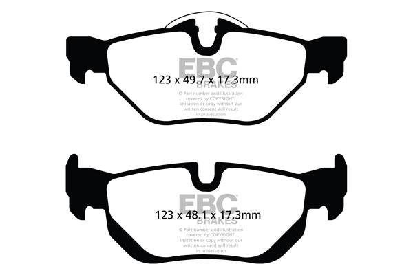 EBC BMW F81 E82 E90 E92 Redstuff Sport Rear Brake Pads - ATE Caliper (Inc. 130i, 325ix, 325i & 320ix)