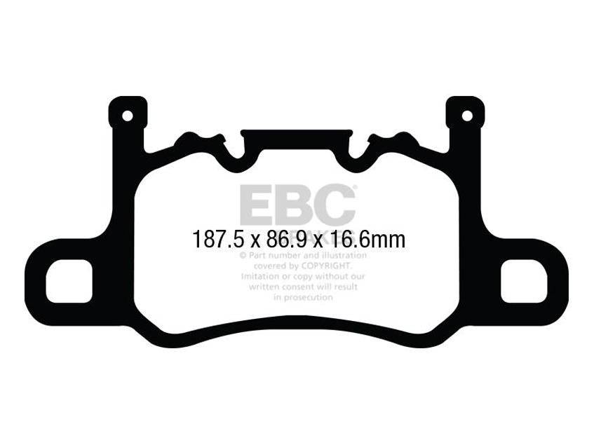 EBC Porsche 991 991/2 Redstuff Sport Rear Brake Pads - Brembo Caliper (Inc. 911 GT3, 911 GT3 RS, 911 Turbo S & 911 Turbo)