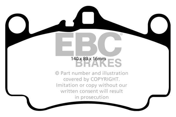 EBC Porsche 996 997 Redstuff Sport Front Brake Pads - Brembo Caliper (Inc. 911 Carrera, 911 Carrera S, 911 Carrera 4S & 911 Carrera GTS)