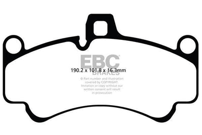 EBC Porsche 996 997 Redstuff Sport Front Brake Pads - Brembo Caliper (Inc. 911 Turbo, 911 Turbo S, 911 GT2 & 911 GT3)