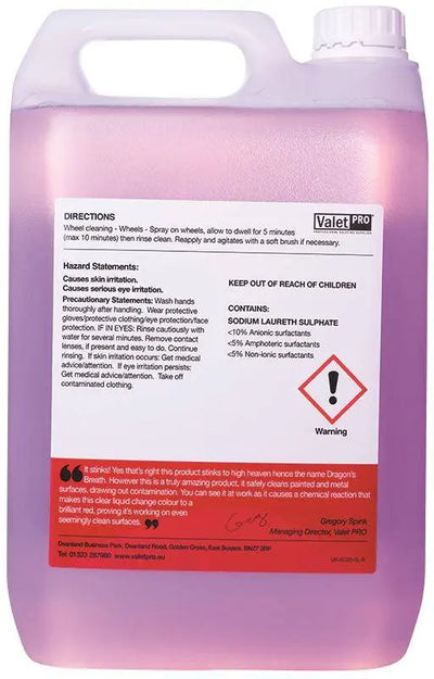 ValetPro Dragon's Breath pH Neutral Wheel Cleaner 1L