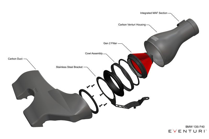 Eventuri Carbon Fibre Intake System - BMW F40 M135i | 128Ti | F44 M235i