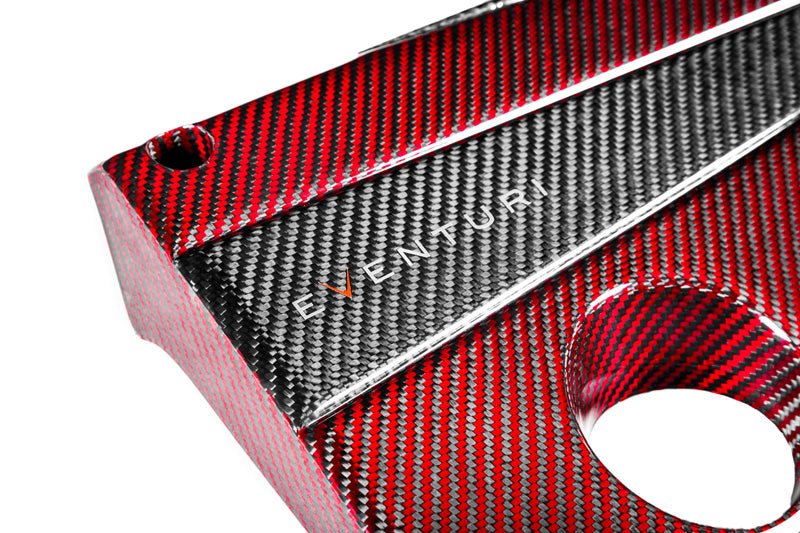Eventuri Carbon Fibre & Red Kevlar Engine Cover - Honda Civic Type R FK2 | FK8 | FL5