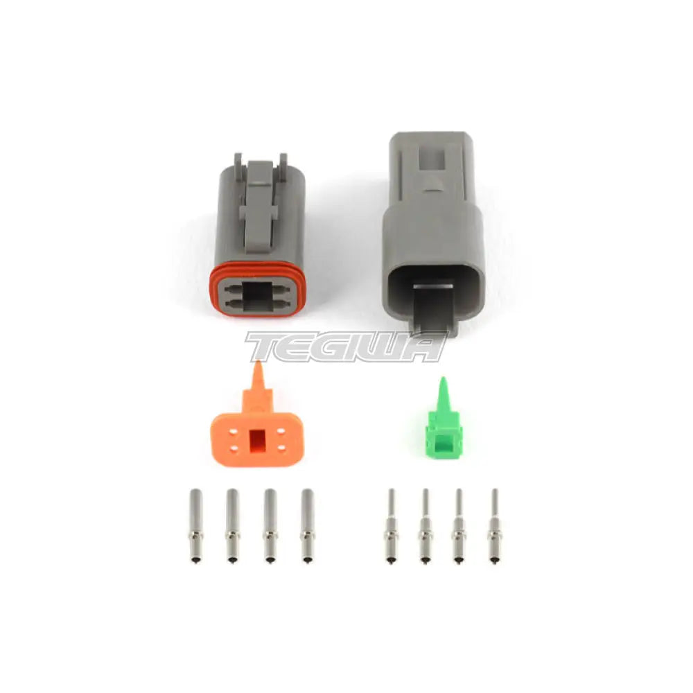 Haltech Plug and Pins Only - Matching Set of Deutsch DT-4 Connectors (DT06-4S + DT04-4P) - (13 Amp)