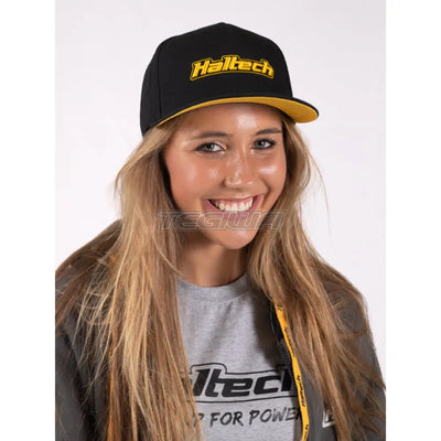 Haltech Snapback Cap Black with Yellow Logo