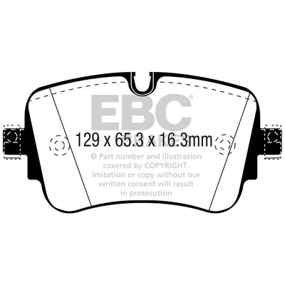EBC Audi 4M Yellowstuff Street and Track Rear Brake Pads - TRW Caliper (Q7, Q8 & SQ7)