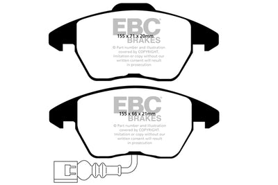 EBC Audi 8X 8J Yellowstuff Street and Track Front Brake Pads - ATE Caliper (A1, S1 & TT)