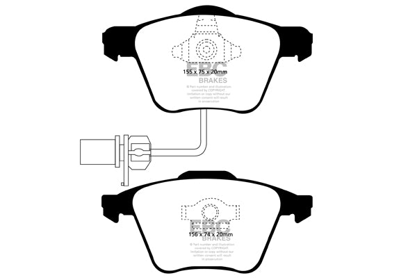 EBC Audi B7 C6 D3 Yellowstuff Street and Track Front Brake Pads - ATE Caliper (A4, A6, A8 & S4)