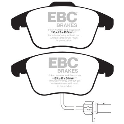EBC Audi B8 Yellowstuff Street and Track Front Brake Pads - ATE Caliper (A4 & A5)