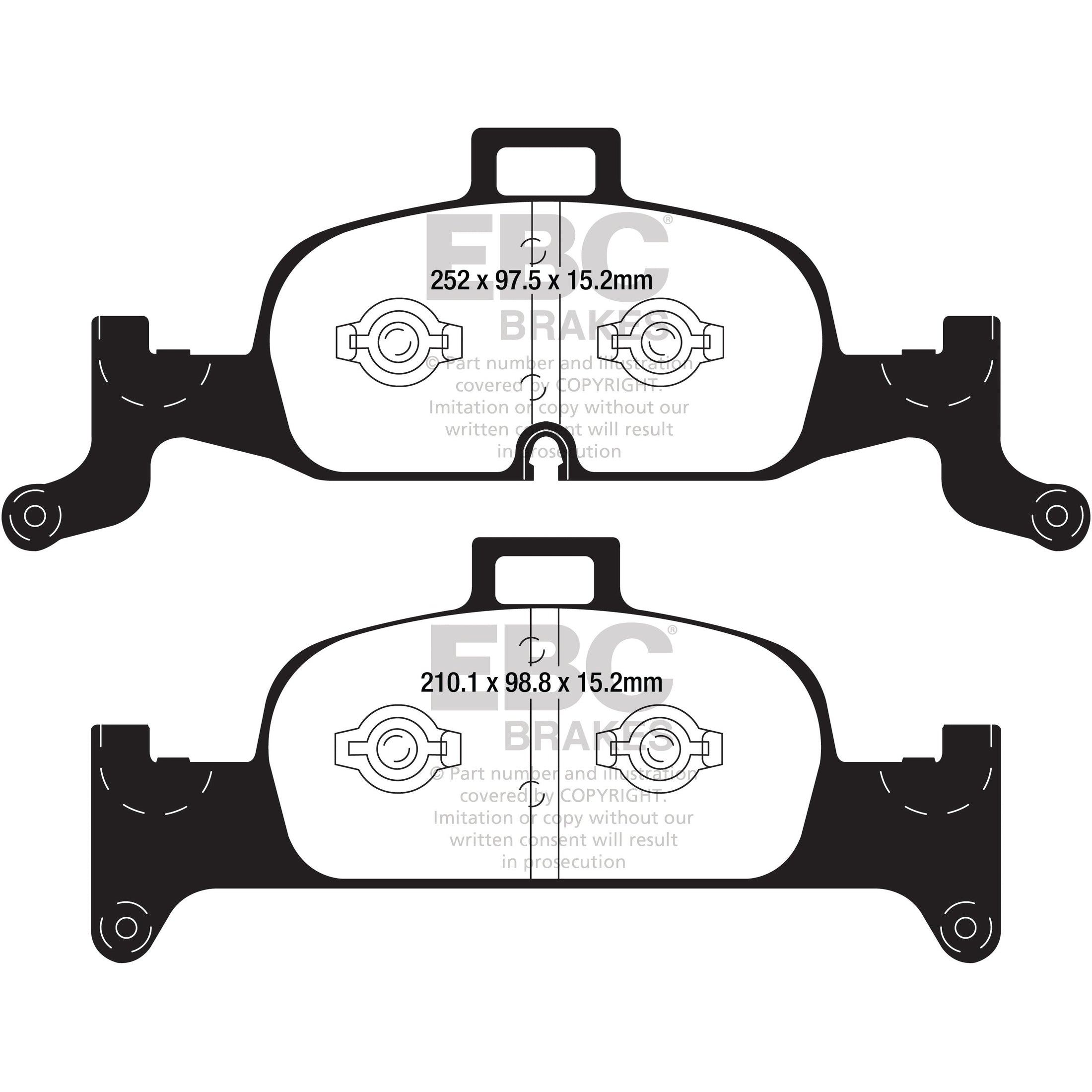 EBC Audi B9 C8 Yellowstuff Street and Track Front Brake Pads - ATE Caliper (Inc. A4, A5, A7 & Q5)