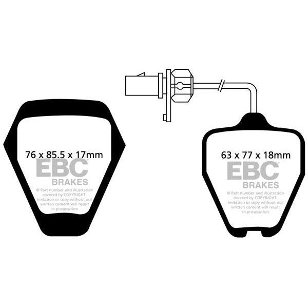EBC Audi C5/4B A6 Redstuff Sport Front Brake Pads - TRW Caliper