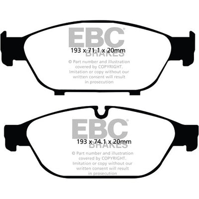 EBC Audi C7 D4 Yellowstuff Street and Track Front Brake Pads - ATE Caliper (A6, A7 & A8)
