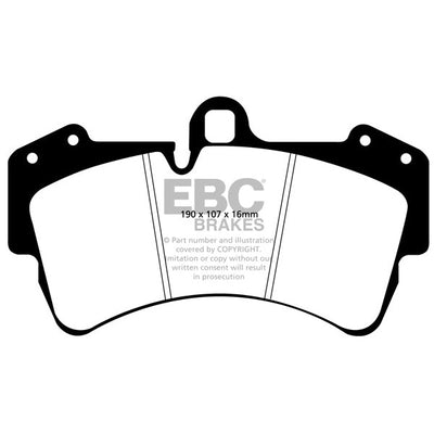 EBC Audi Porsche Volkswagen Yellowstuff Street and Track Front Brake Pads - Brembo Caliper (4L Q7, 9PA Cayenne & Touareg)